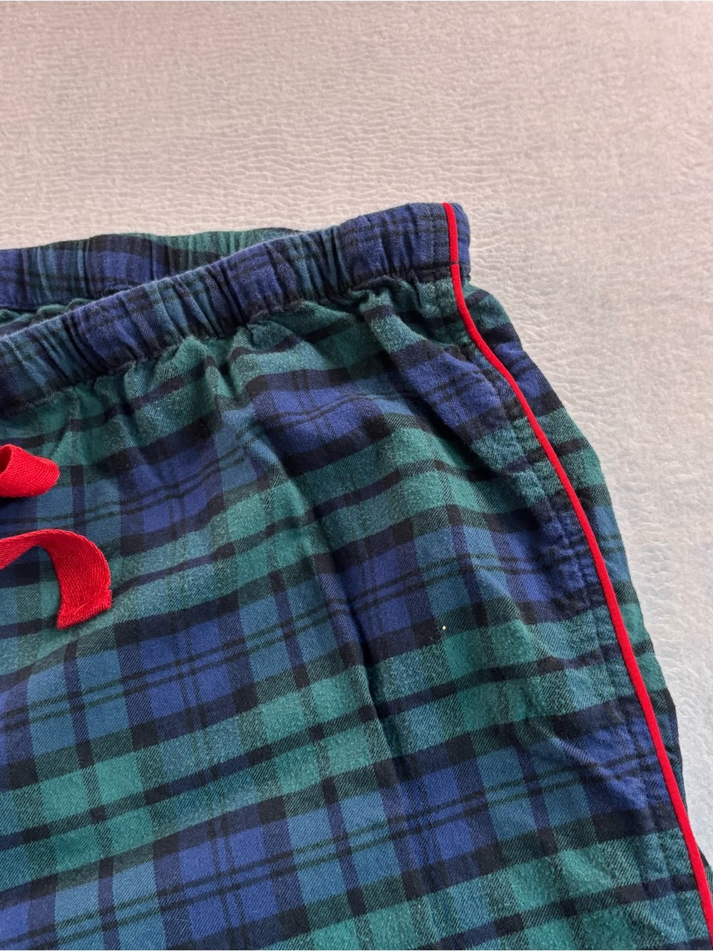 Vineyard Vines Green & Navy Plaid Lounge Pajama Pants with Red Trim - Picture 3 of 10